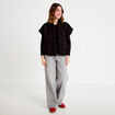 T-shirt motif en relief noir femme