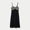 Robe longue droite col v bretelles fines noir femme