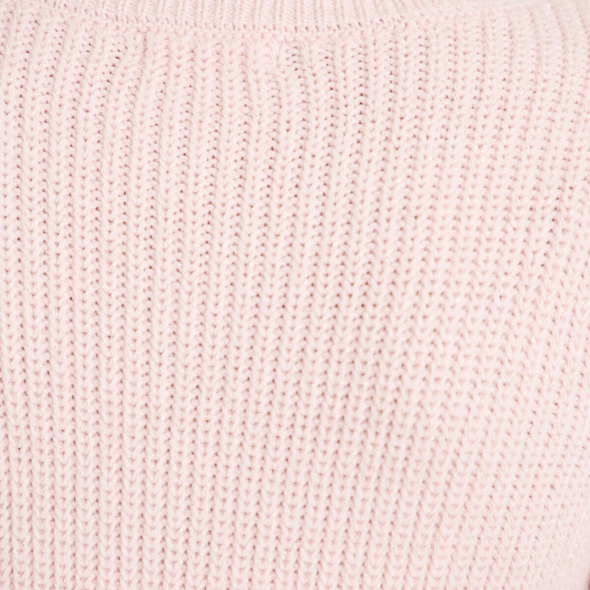 Pull manches longues brillant rose clair femme