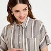 Chemise droite courte col classique blanc femme