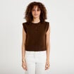 Gilet sans manches marron fonc&eacute; femme