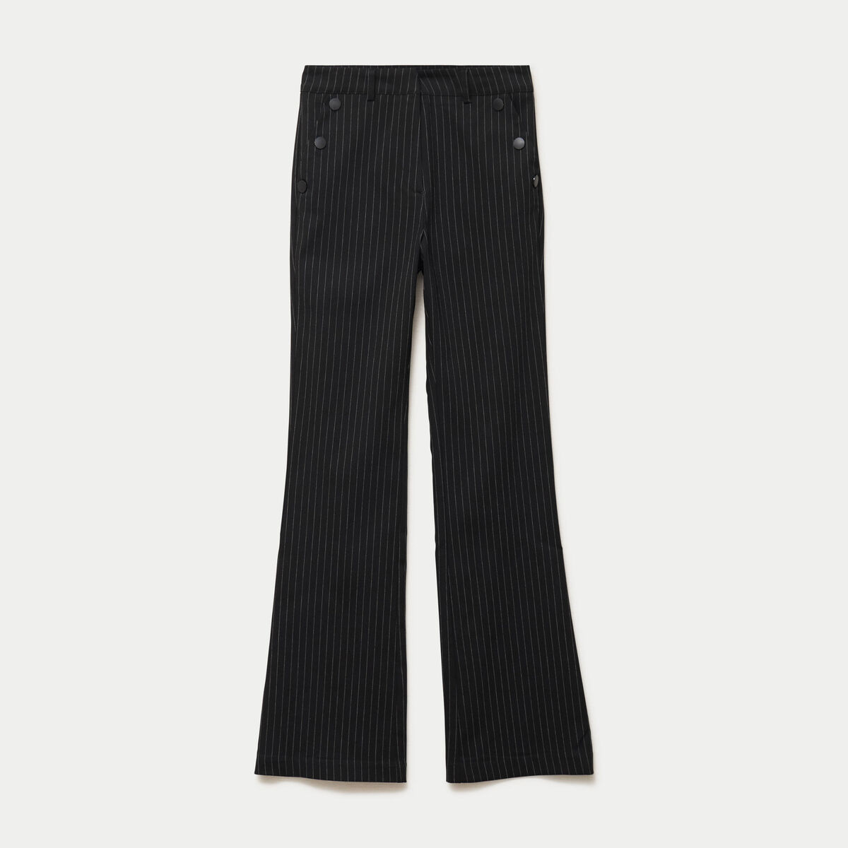 Pantalon bootcut taille haute noir femme