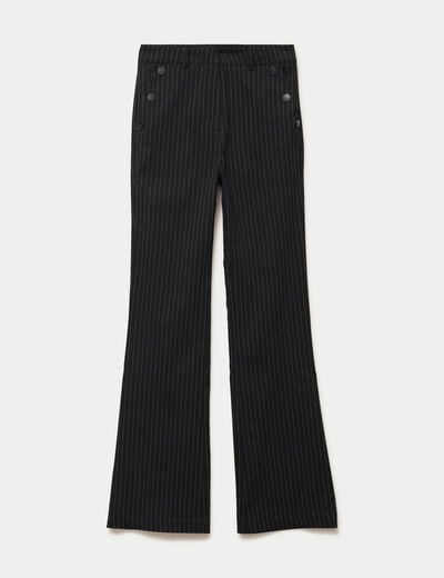 Pantalon bootcut taille haute noir femme