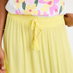 Jupe longue pliss&eacute;e &eacute;vas&eacute;e jaune pastel femme