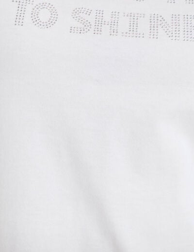 T-shirt col rond manches courtes blanc femme