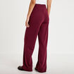 Pantalon large taille haute rouge femme