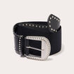 Ceinture large &agrave; d&eacute;tails clout&eacute;s noir femme