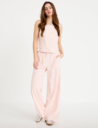 Pantalon large rose femme
