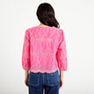 Blouse broderie anglaise rose fushia femme