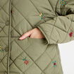 Veste matelass&eacute;e brod&eacute;e vert kaki femme