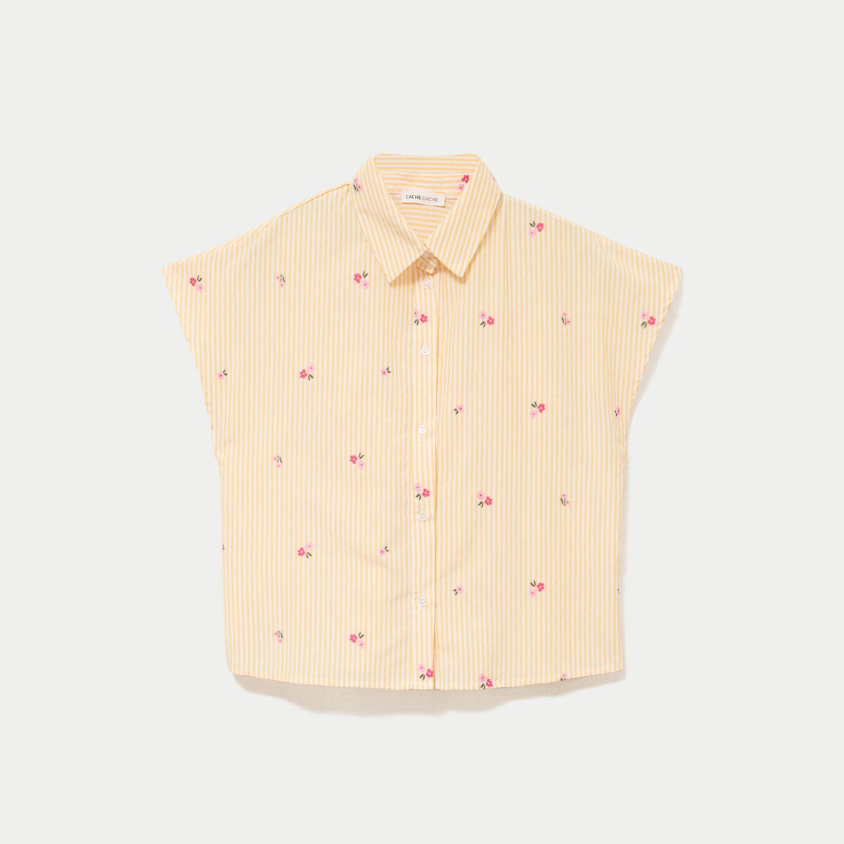Chemise droite sans manches jaune femme