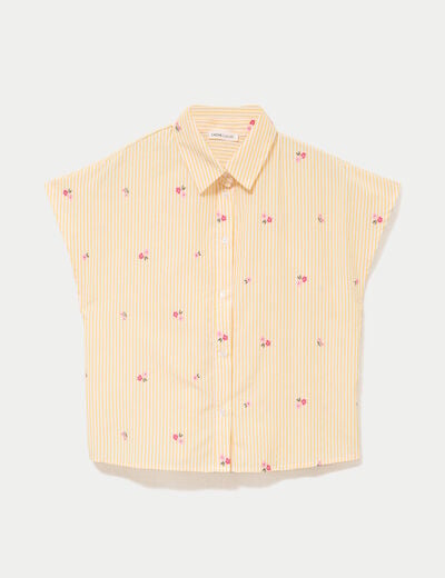 Chemise droite sans manches jaune femme