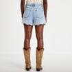 Short en jean avec broderie denim bleach femme
