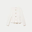 Top p&eacute;plum ajust&eacute; manches longues ecru femme