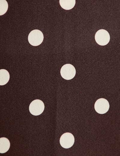 Jupe &eacute;vas&eacute;e 3/4 en dentelle marron femme