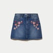 Jupe droite courte en jean denim stone femme