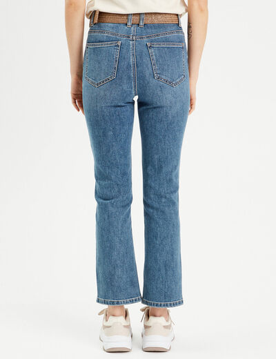 Jean bootcut cropped taille haute denim double stone femme