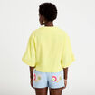 Veste ample pliss&eacute;e manches 3/4 jaune citron femme