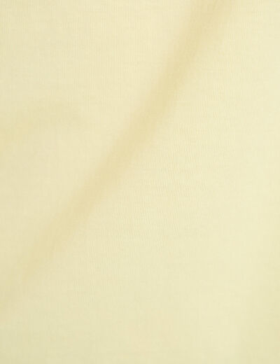 T-shirt col rond manches courtes jaune pastel femme