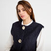 Gilet sans manches effet polaire bleu marine femme