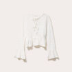 Blouse col rond manches longues ecru femme