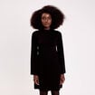 Robe manches longues col montant noir femme