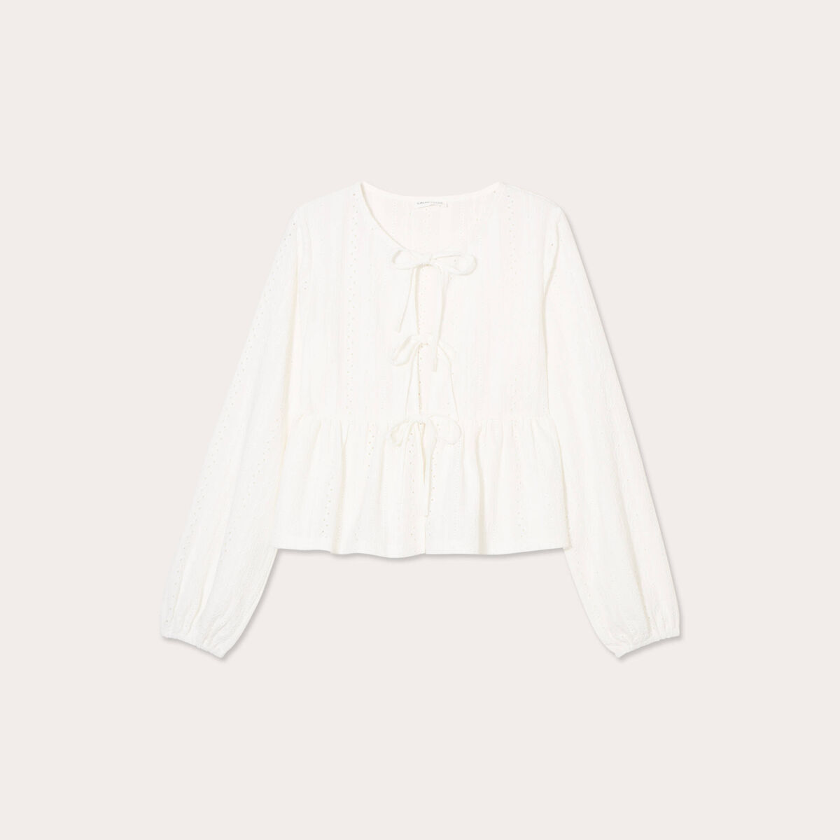Blouse broderie anglaise ecru femme