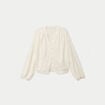 Blouse maille fantaisie ecru femme