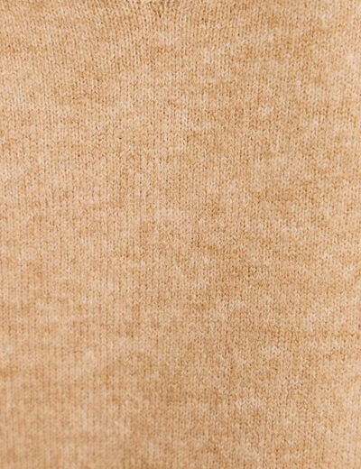 Pull fin 2-en-1 manches longues beige femme