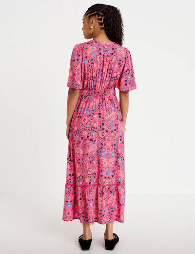Robe &eacute;vas&eacute;e rose femme