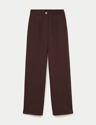 Pantalon large marron fonc&eacute; femme
