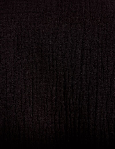 Chemise manches 3/4 noir femme