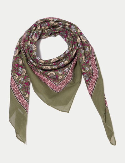 Foulard vert kaki femme