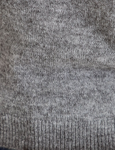 Pull col bardot manches longues gris femme