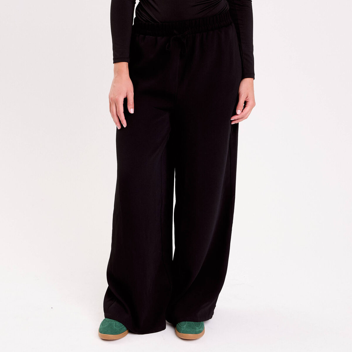 Pantalon large noir femme
