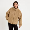 Doudoune r&eacute;versible effet polaire taupe femme