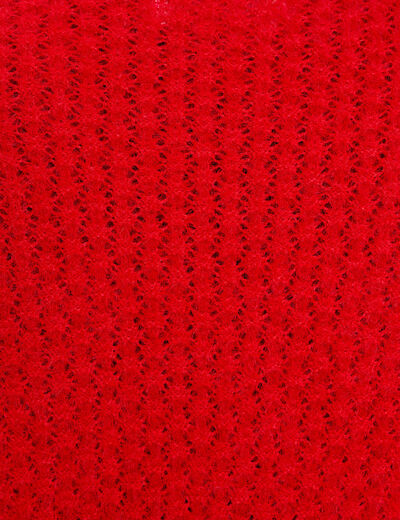 Pull col v manches longues rouge femme
