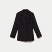 Blazer oversize brillant manches longues noir femme
