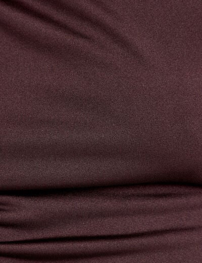 Body ajust&eacute; d&eacute;collet&eacute; sans manches marron fonc&eacute; femme