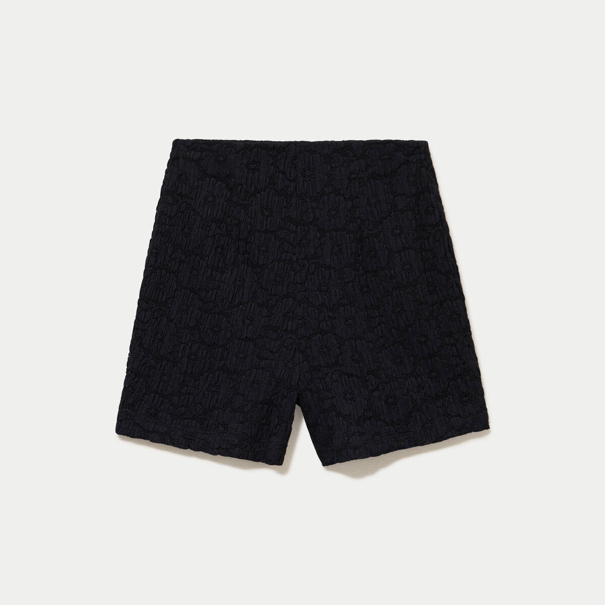 Jupe-short &eacute;vas&eacute;e en maille noir femme