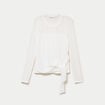 Top droit manches longues dentelle ecru femme