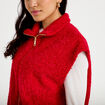 Gilet sans manches col montant rouge femme