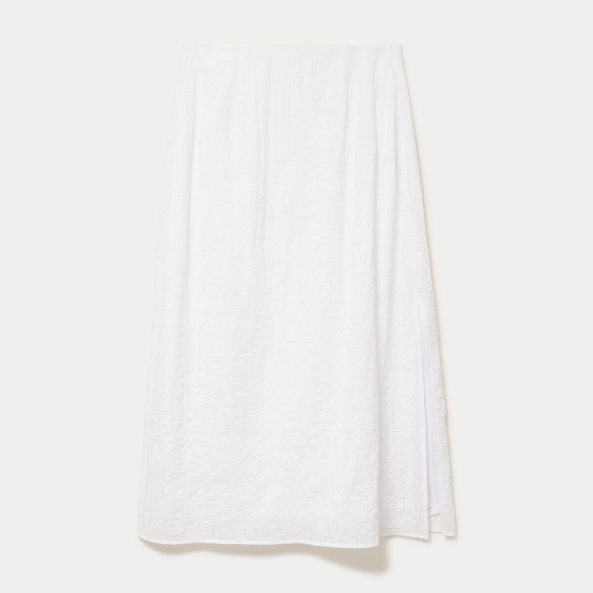 Jupe longue &eacute;vas&eacute;e pliss&eacute;e blanc femme