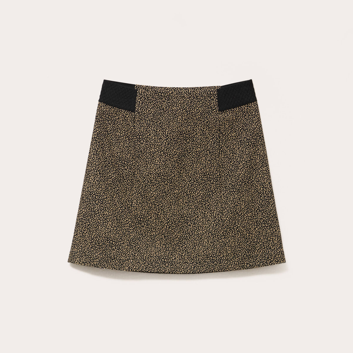 Jupe trap&egrave;ze courte taille standard noir femme