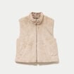 Veste r&eacute;versible sans manches beige femme