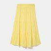 Jupe longue pliss&eacute;e &eacute;vas&eacute;e jaune pastel femme