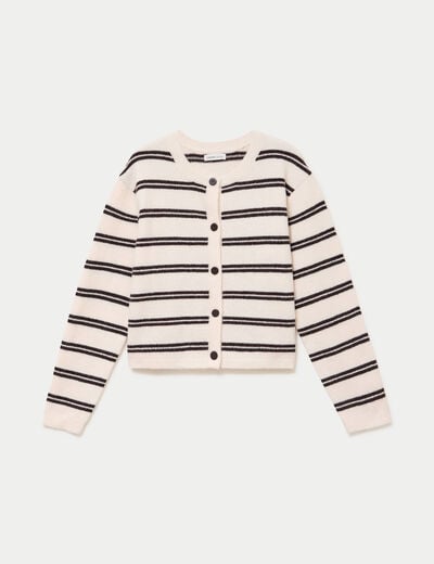Gilet manches longues ecru femme