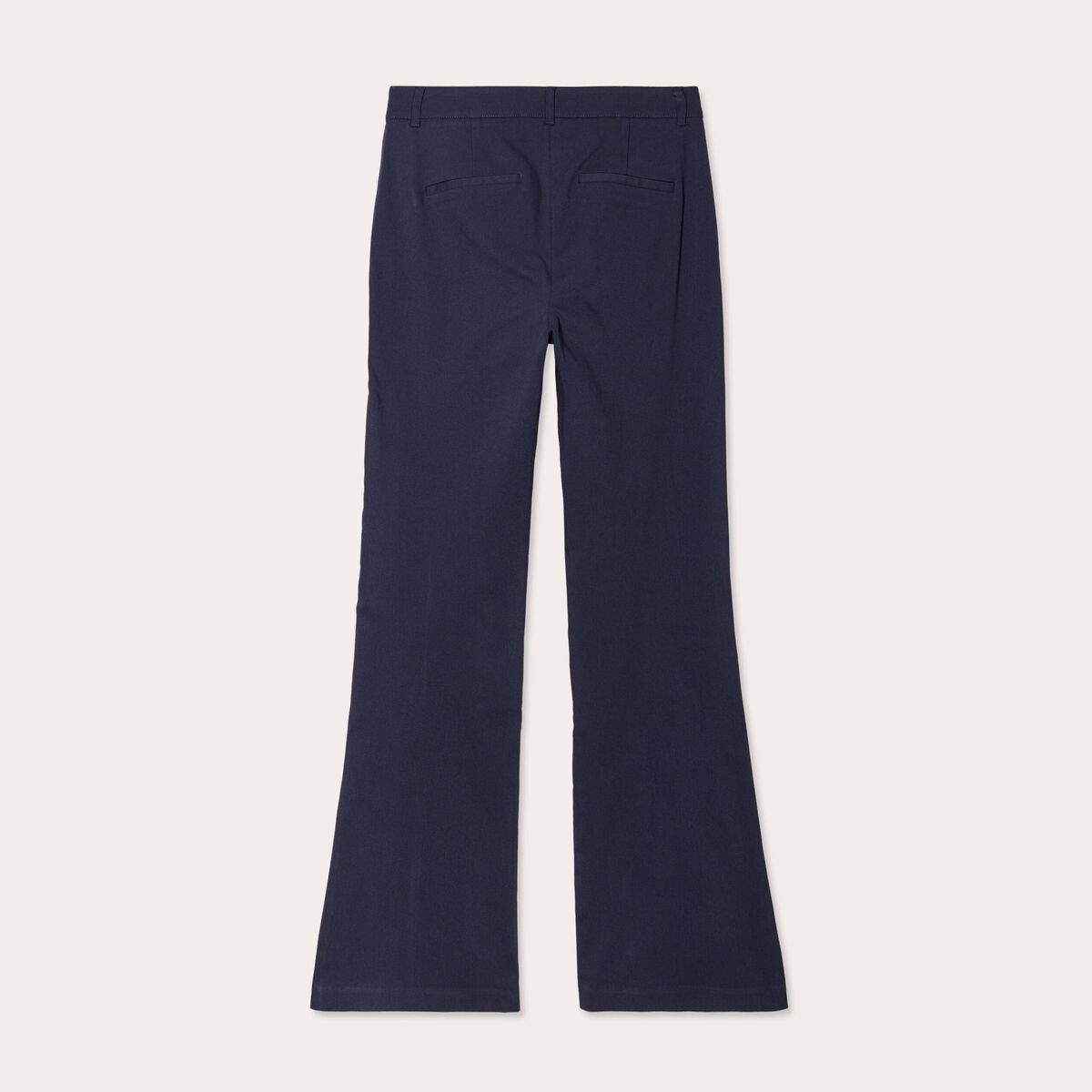 Pantalon bootcut &agrave; pont bleu marine femme