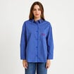 Chemise oversize manches longues bleu femme