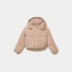 Doudoune r&eacute;versible courte velours beige femme